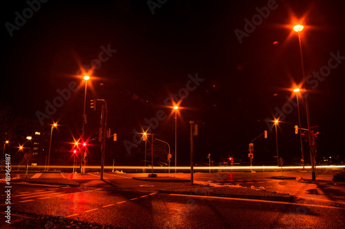 street lights long exposure night shot