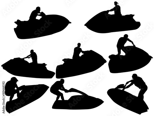 Jet ski rider silhouette