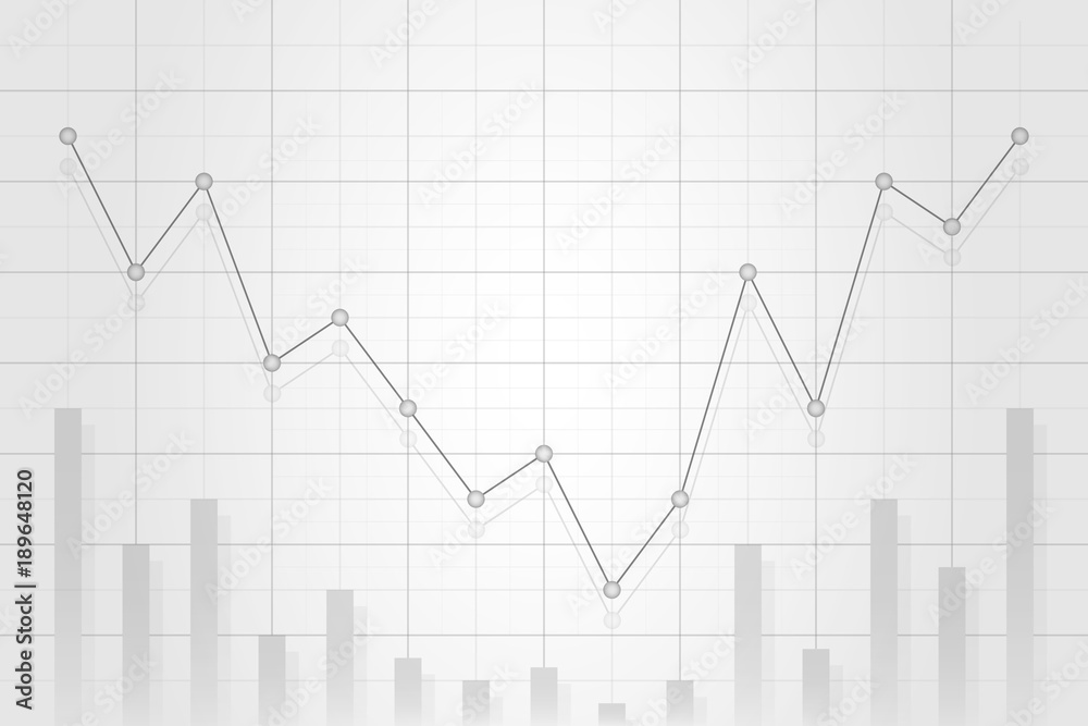 Business concept, bar graph, gray background