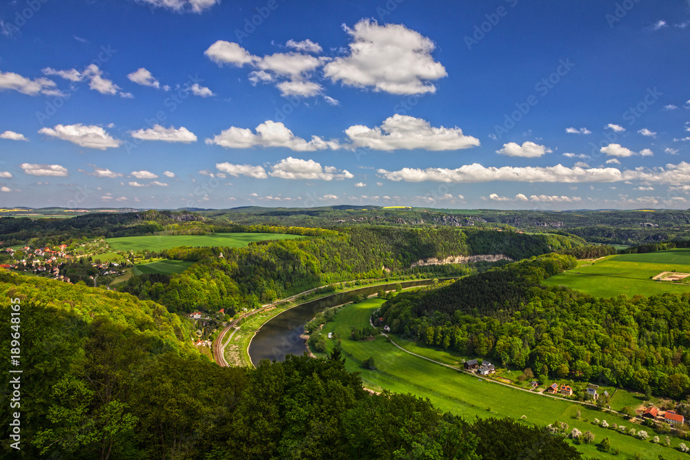 Saxon Switzerland, Germany. Elbe river view