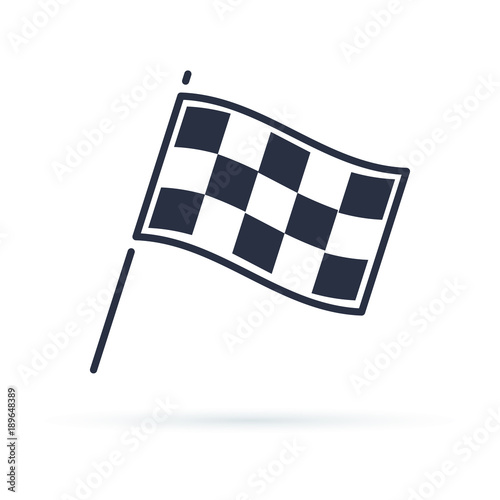 Competition sport flag line vector icon