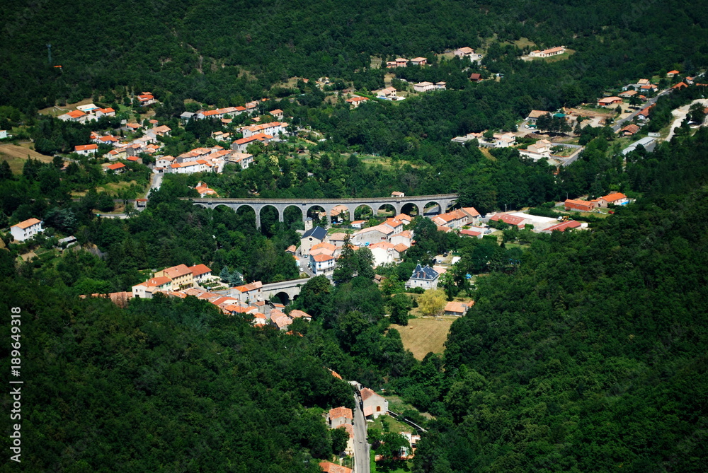 Fototapeta premium A view of the town from Puilaurens Castle in the south of France