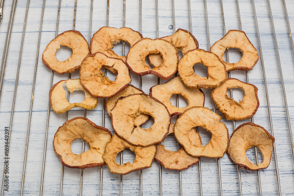 apple chips dried food fruit dry background