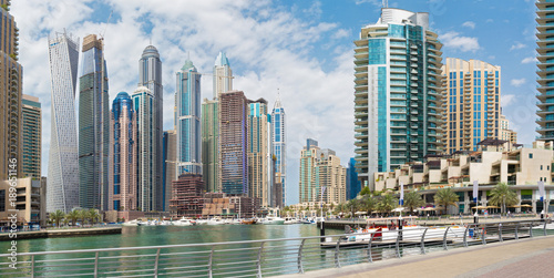 Dubai - The skyscrapers of Marina and the promenade.