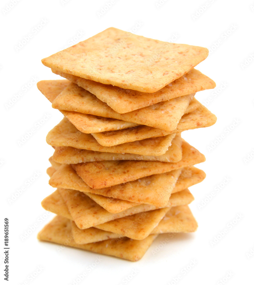 Crackers on white background with clipping path Crackers on white background with clipping path