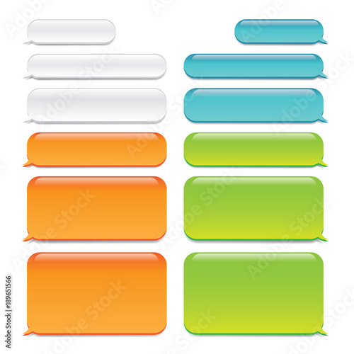 Canvas Print Chat Message Bubbles w Glass-like appearance - SMS conversation