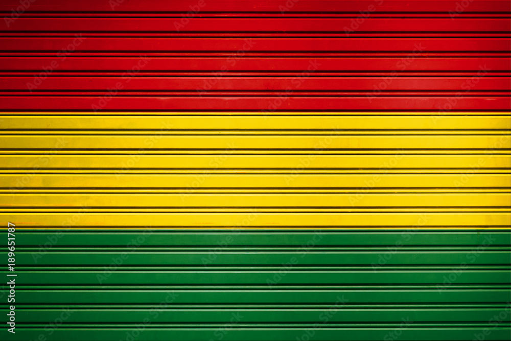 Bolivia Central South America Flag sign in iron garage door texture, flag background Bolivia Central South America Flag sign in iron garage door texture, flag background