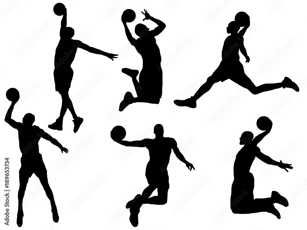 Basketball dunk silhouette Stock Vector Adobe Stock