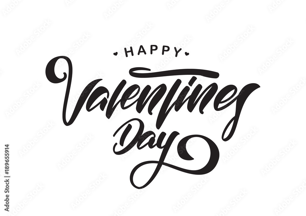 Vector illustration: Greeting type lettering of Happy Valentines Day. Typography design