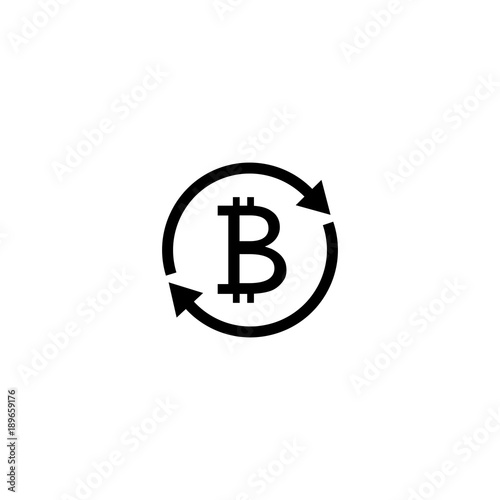 Exchange, money, bitcoin transfer icon, vector illustration.