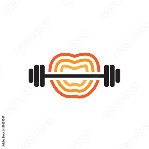 Apple Fruit fitness logo photo