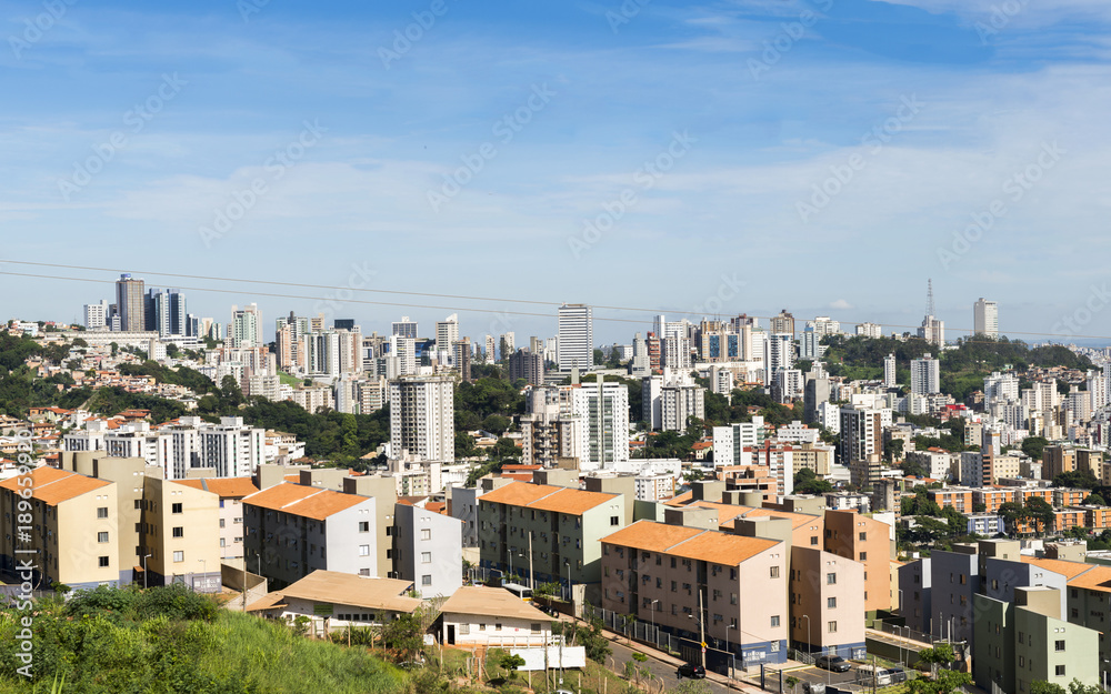 Cityscape of Belo Horizonte, meaning Beautiful Horizon, is the sixth largest city in Brazil