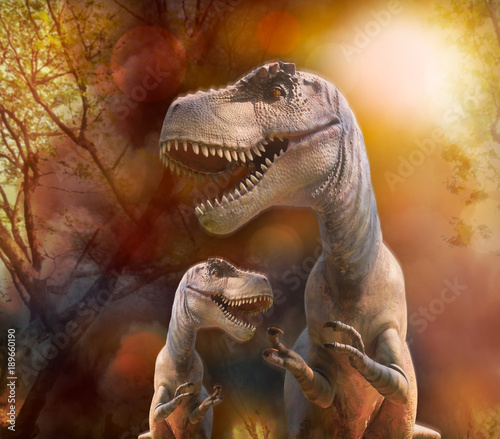 Dinosaur / Dinosaurs with disaster background. © wimage72