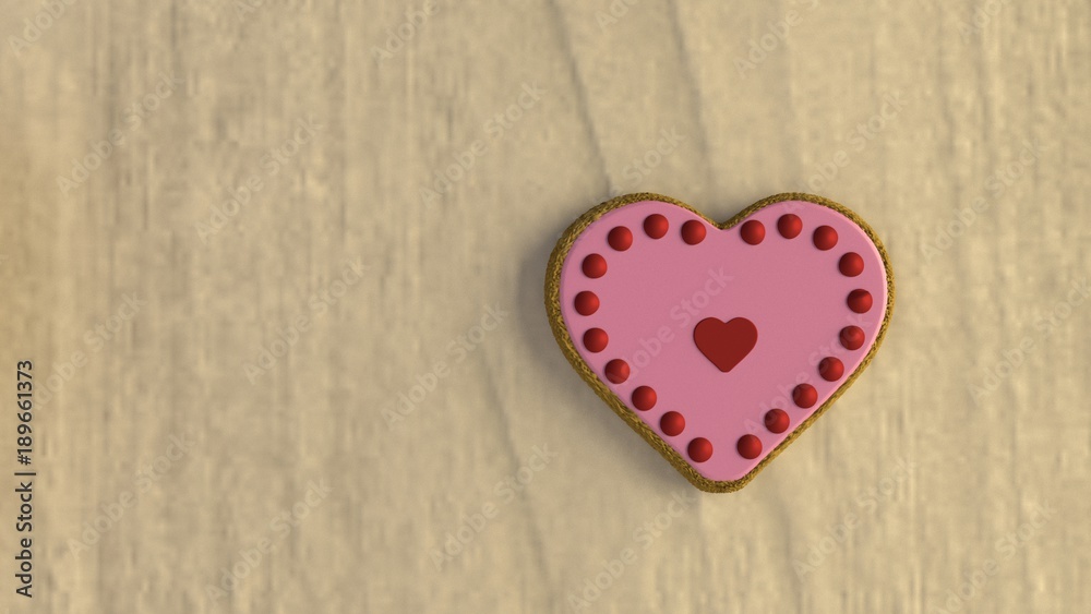 Isolated Valentine's Day Cookie #5 - (3D Rendered) Isolated Valentine's Day Cookie #5 - (3D Rendered)