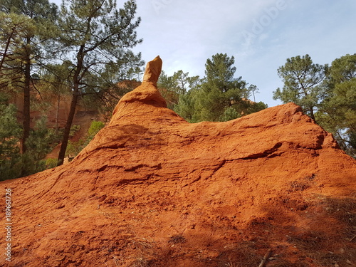 Red goround of ocher of Roussillion town region.. Europe. France. Summer 2016. photo