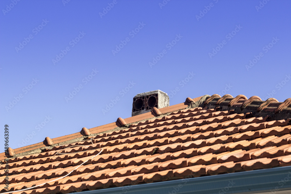 Architectural scene of house roof tile