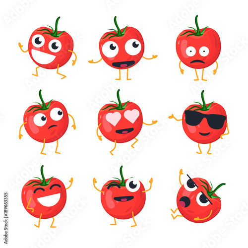 Funny tomato - vector isolated cartoon emoticons