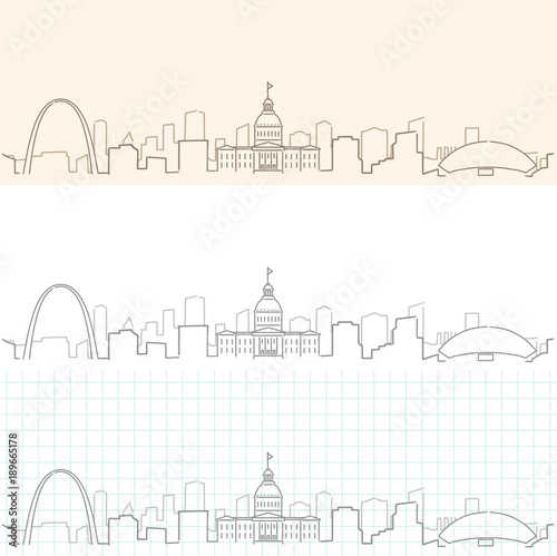 Saint Louis Hand Drawn Skyline