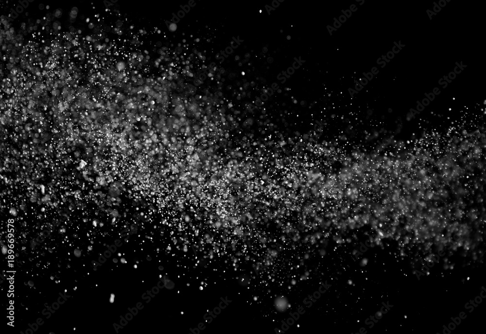 The texture of the snow on a black background The texture of the snow on a black background
