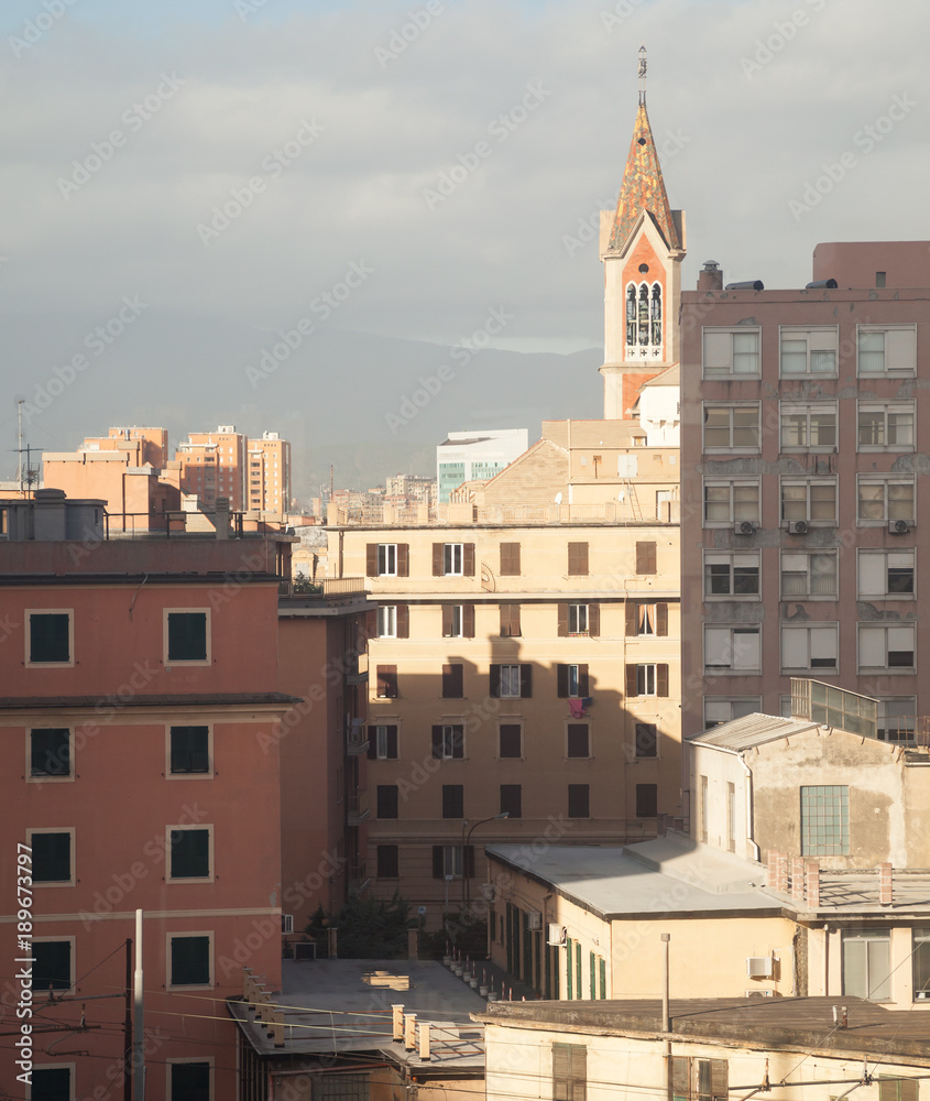 Genoa skyline with Parish Church