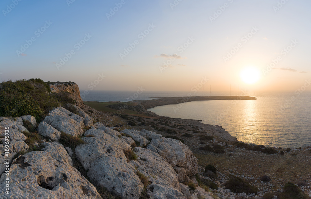 Sunrise on Cape Greco also known as Cavo Greco, Agia Napa, Cyprus