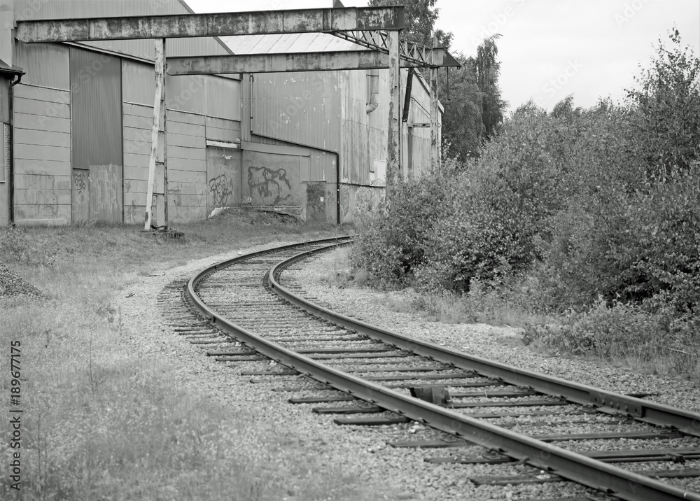 An old industry where the train tracks have no function anymore An old industry where the train tracks have no function anymore