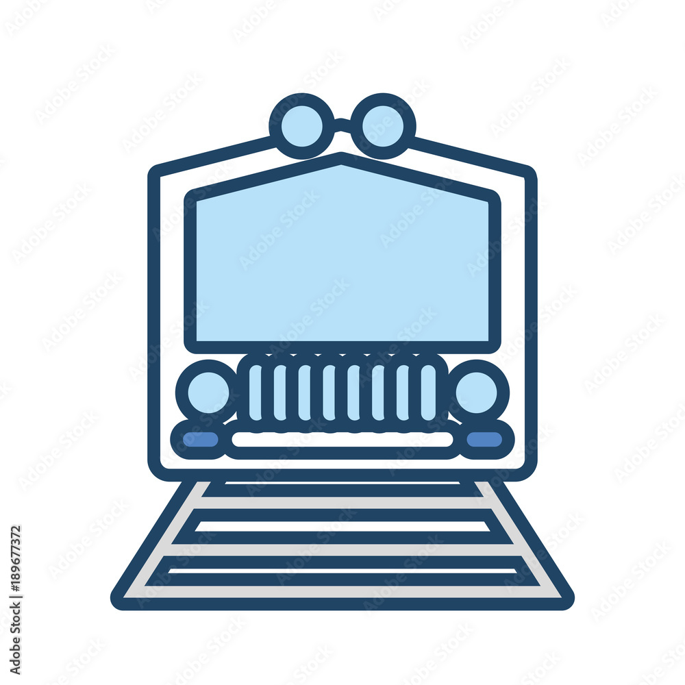 blue and white train  vector illustration