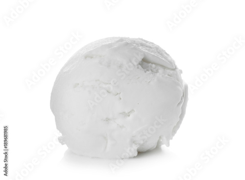 Ice cream ball on white background