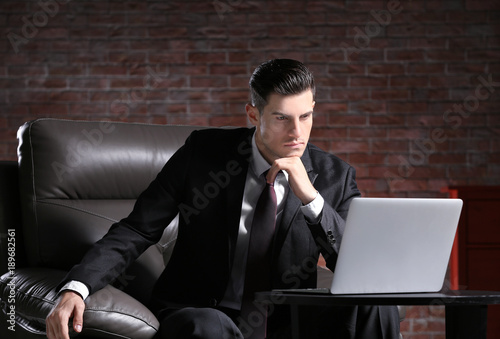 Handsome young man in suit ...