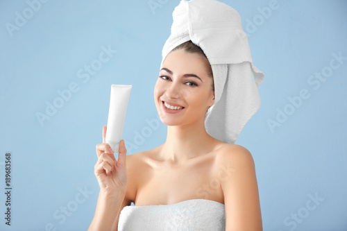 Beautiful young woman with ...