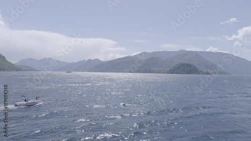 Varenna and Bellagio: the beautifull lakecomo on motorboat during a windy day 82 photo