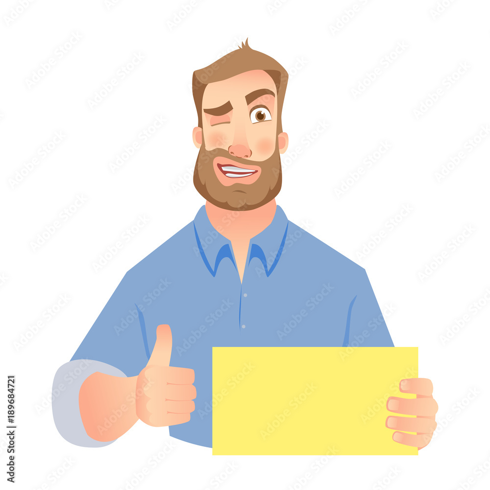 man holding blank paper man holding blank paper