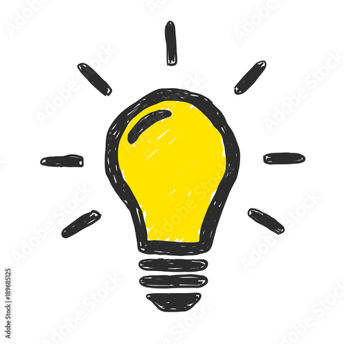 Yellow Lightbulb Doodle Vector