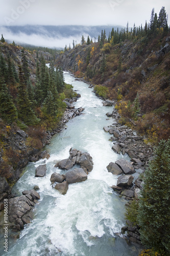The Tutshi river at one of it's most difficult rapids.