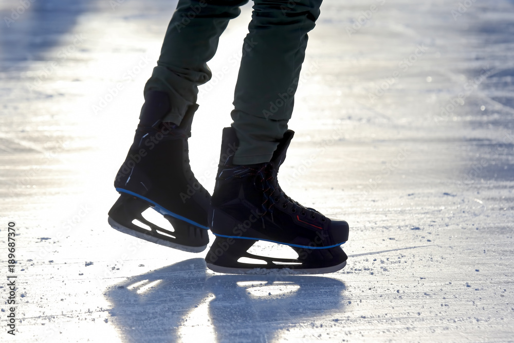 foot ice-skating person on the ice rink foot ice-skating person on the ice rink