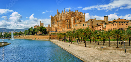 La Seu, the gothic medieval cathedral of Palma de Mallorca, Spain photo