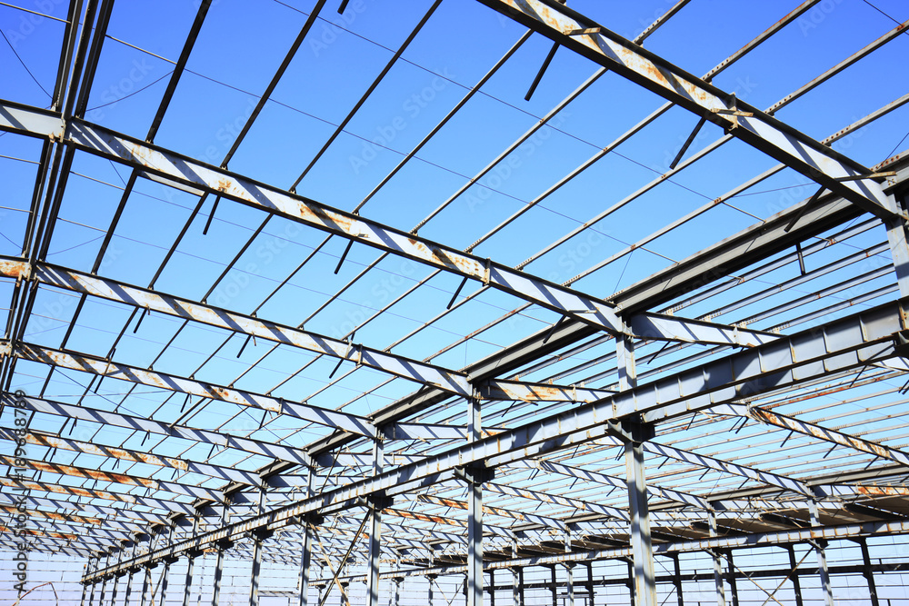 Fototapeta premium Factory workshop, steel structure