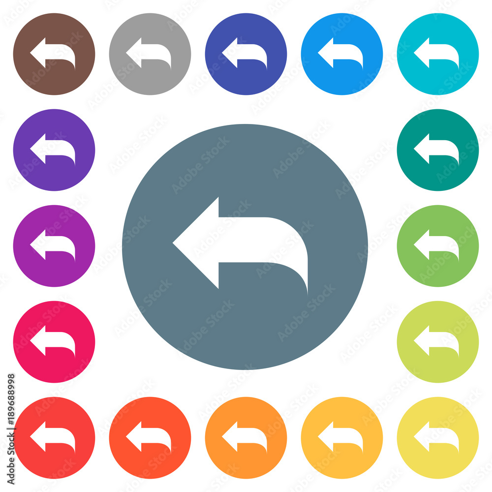 Reply to mail flat white icons on round color backgrounds Reply to mail flat white icons on round color backgrounds