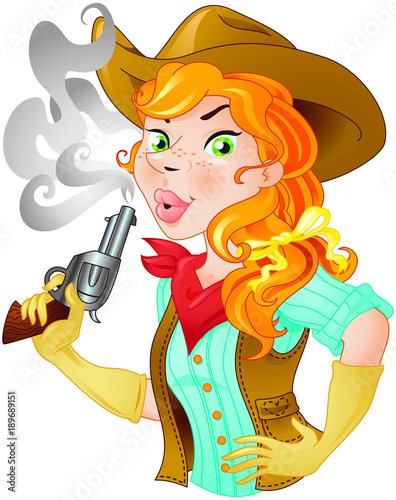 Cowgirl with gun