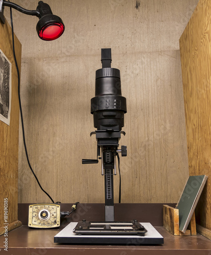 Black and white photography enlarger photo