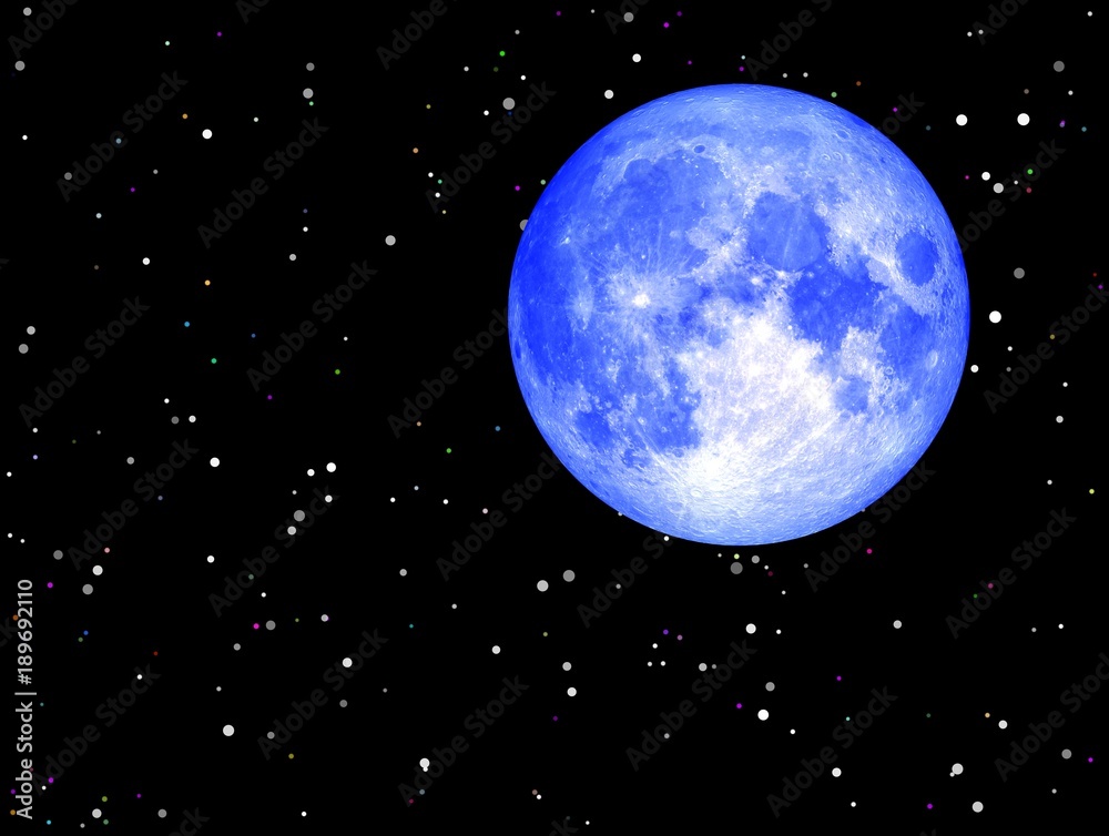 Blue moon and universe background