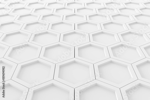 Abstract background of hexagon. 3D rendering.