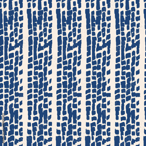 Indigo vector tie dye seamless pattern.