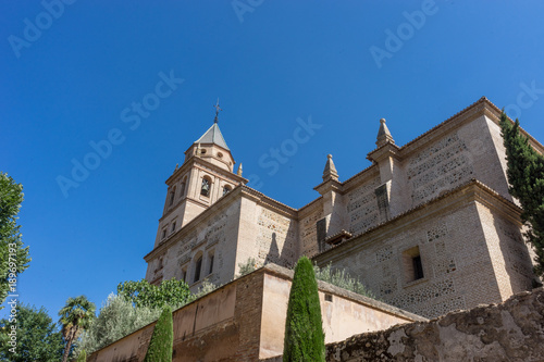 St. Mary Church of the Alhambra (Church of Santa Maria de la Alhambra) at the Alhambra Palace complex in Granada, Andalusia, Spain, Europe