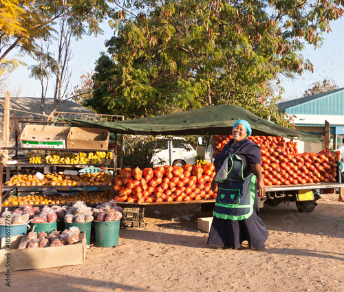 Canvas Print African street vendor