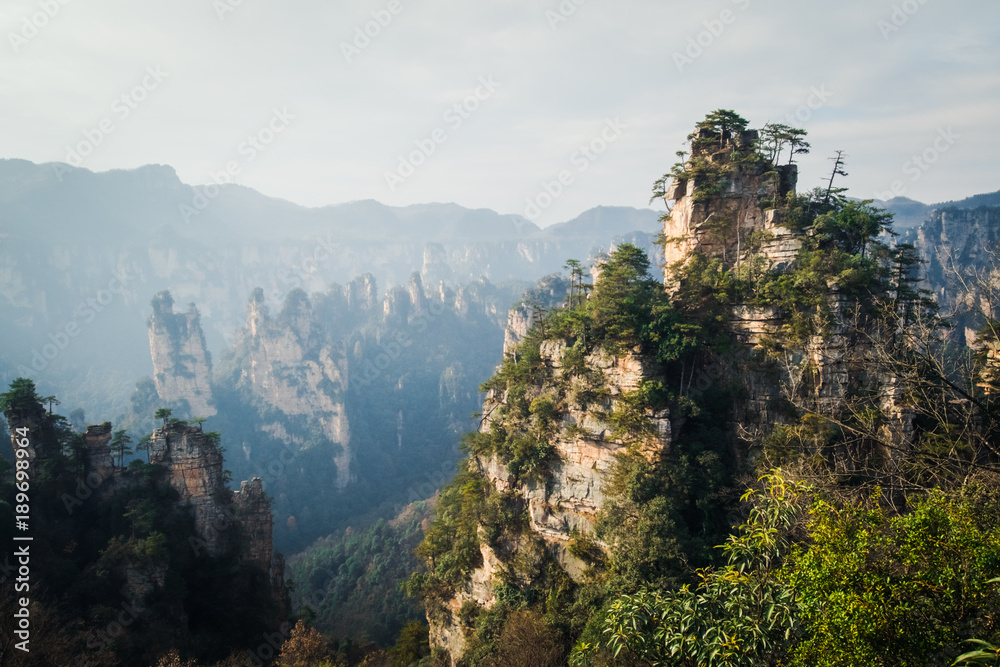 Avatar mountains in chinese national park Zhangjiajie