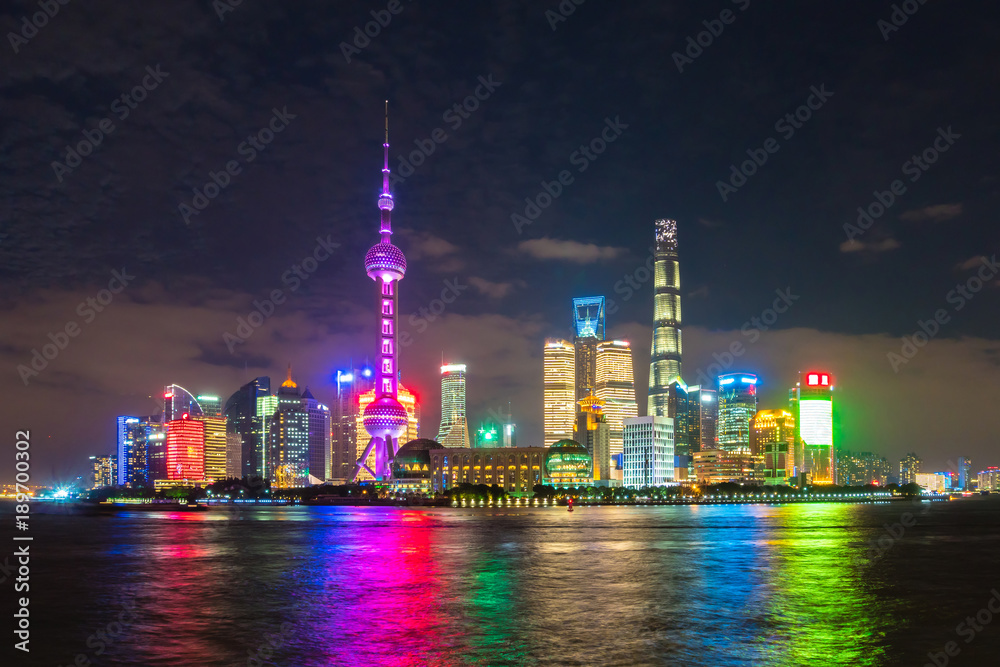 Pudong area of Shanghai at night Pudong area of Shanghai at night