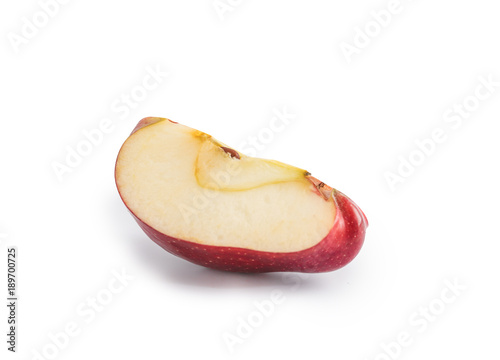 Apple slice isolate on a white background with clipping path.