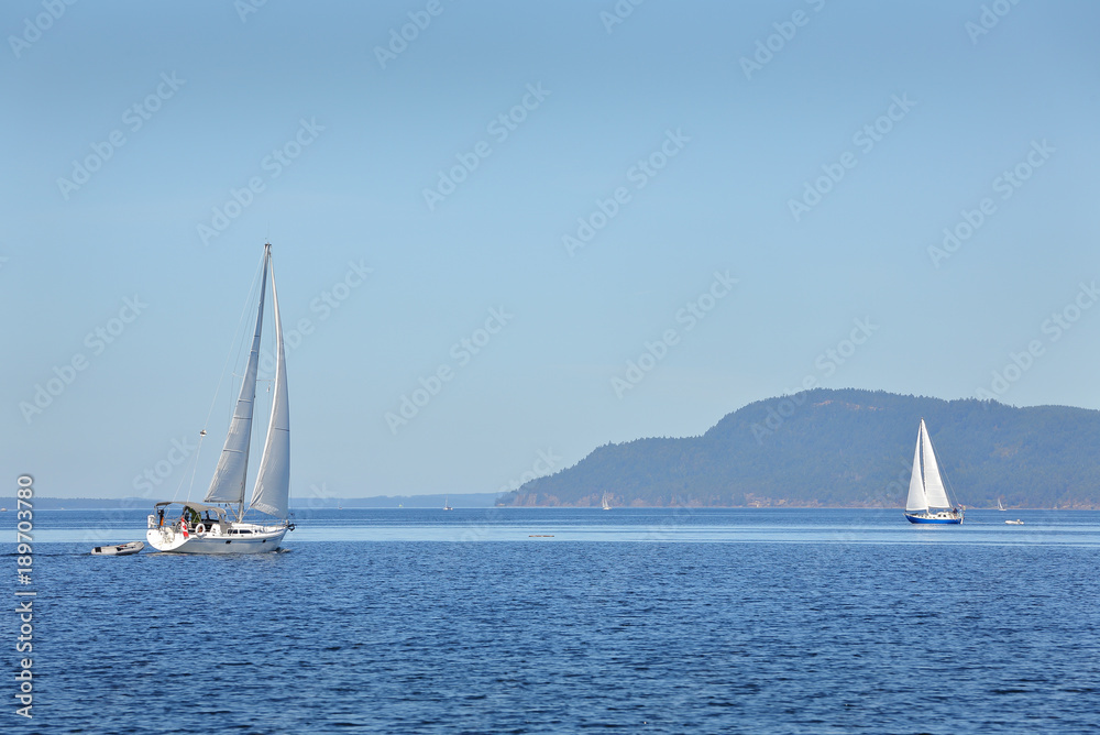 Gulf Islands Sailing, British Columbia. Sailboats on a sunny day in the Gulf Islands, British Columbia.

