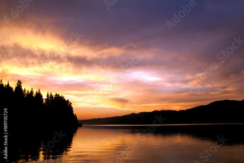 Sunset over Dospat dam